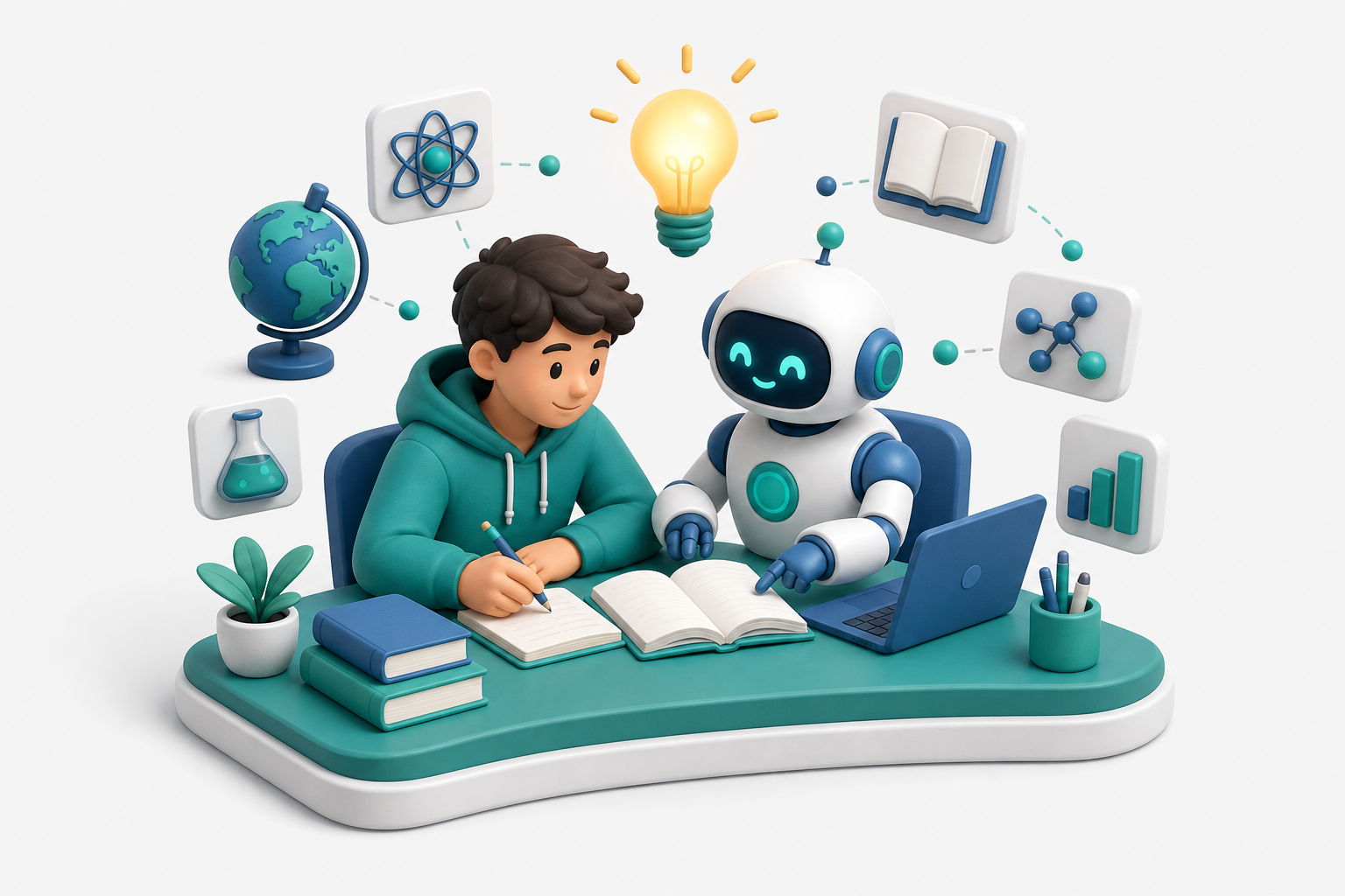AI 與教育：當學習遇上生成式 AI 概念插圖