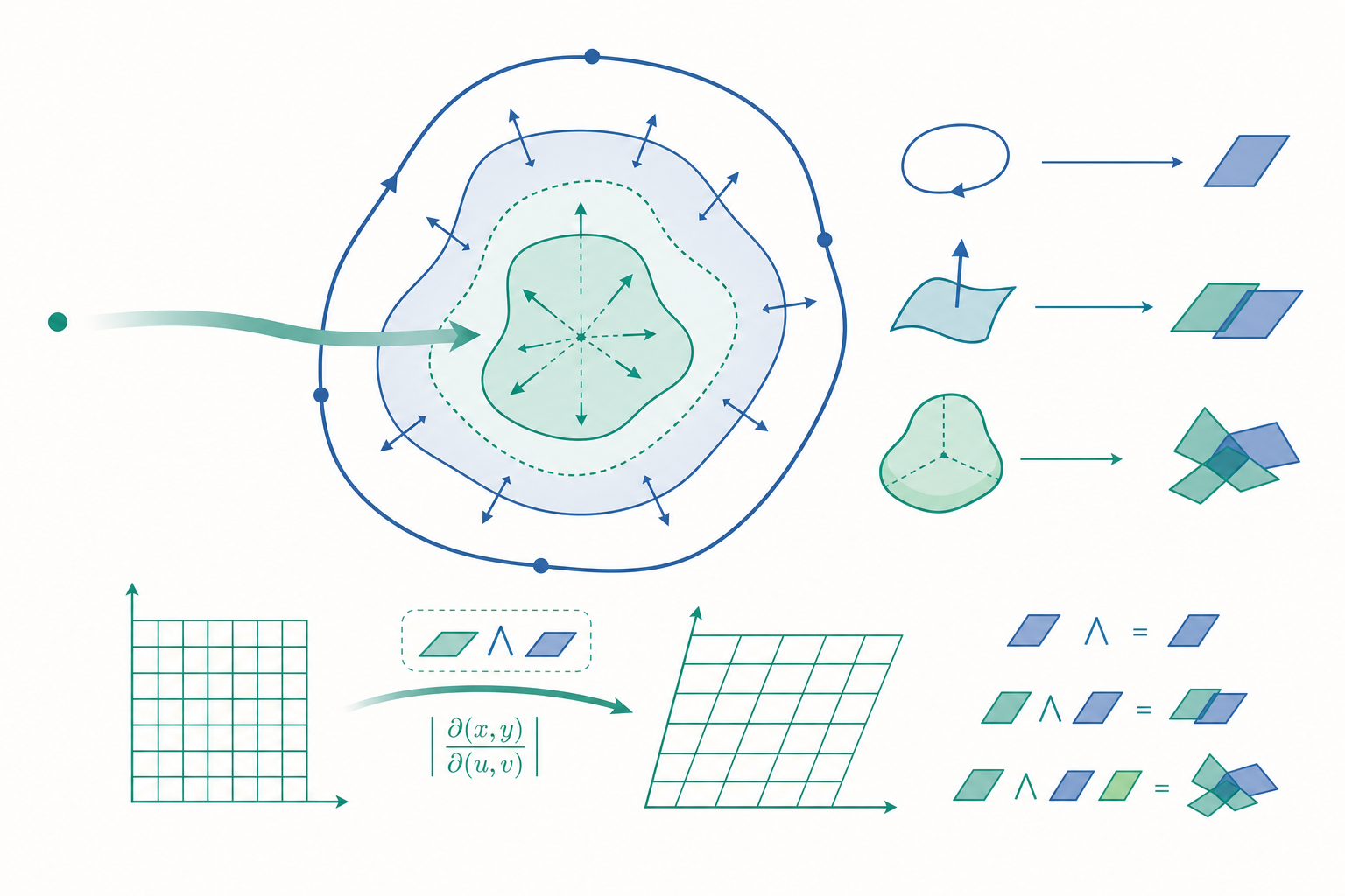 多變數微積分進階概念示意圖